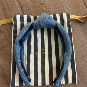 Lele Sadoughi Women's Raffia Knotted Headband Blue Denim